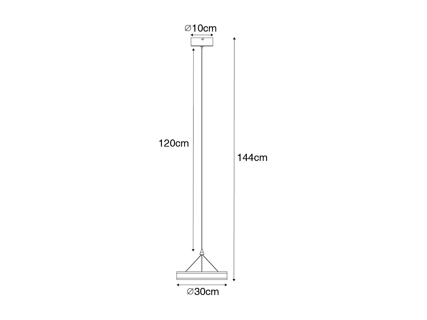 Suspension en acier 30 cm avec LED à 3 niveaux de luminosité - Lyani
