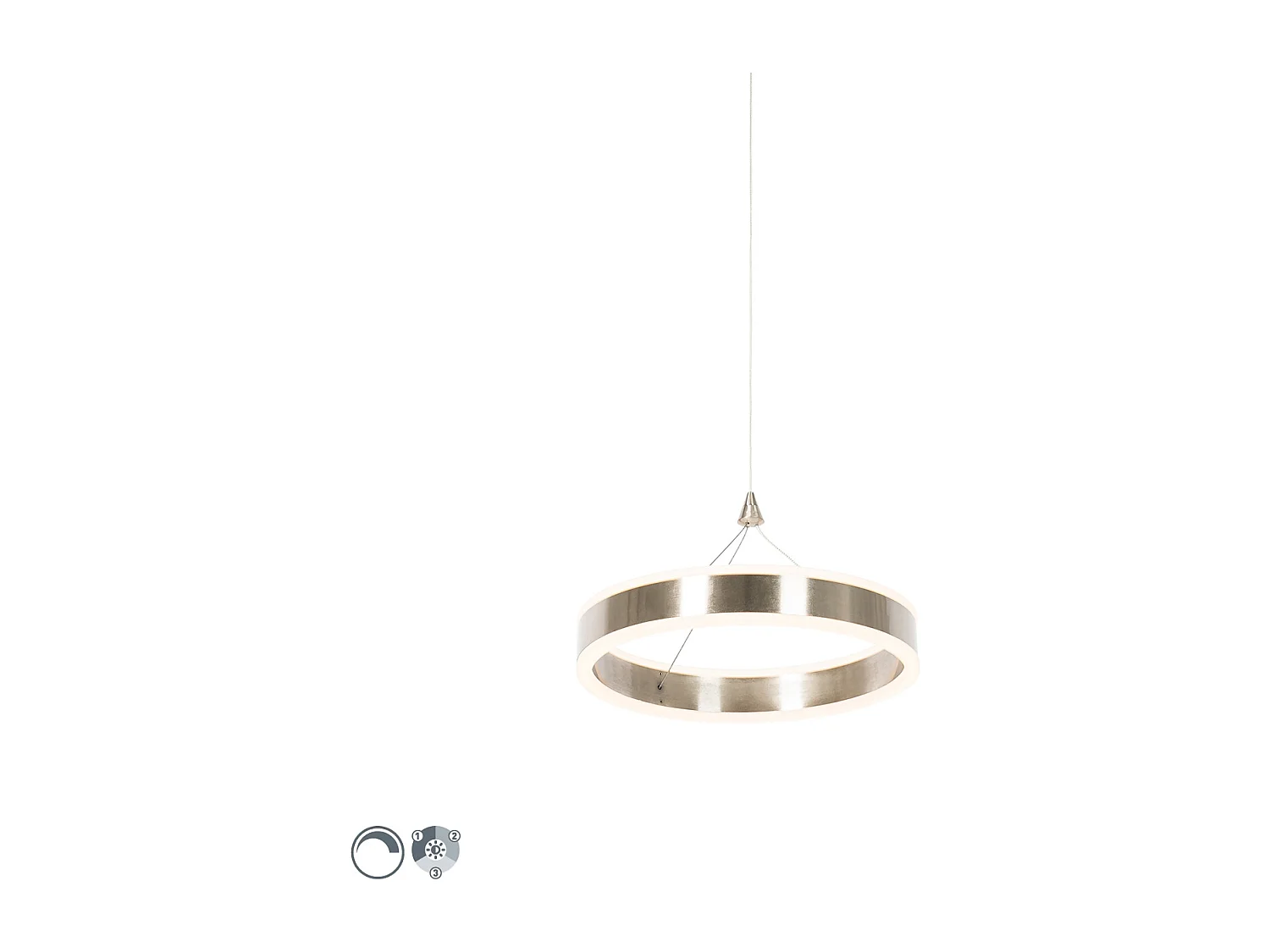 Suspension en acier 30 cm avec LED à 3 niveaux de luminosité - Lyani