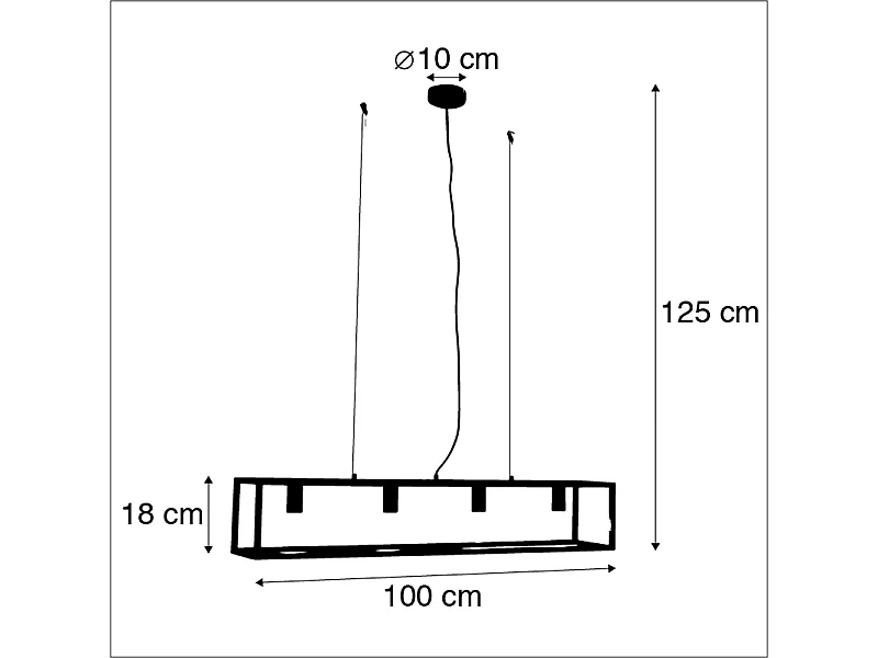 Suspension industrielle noire - Cage 4