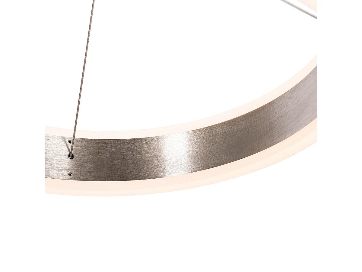 Lampe à suspension allongée en acier avec LED dimmable en 3 étapes à 3 lumières - Lyani