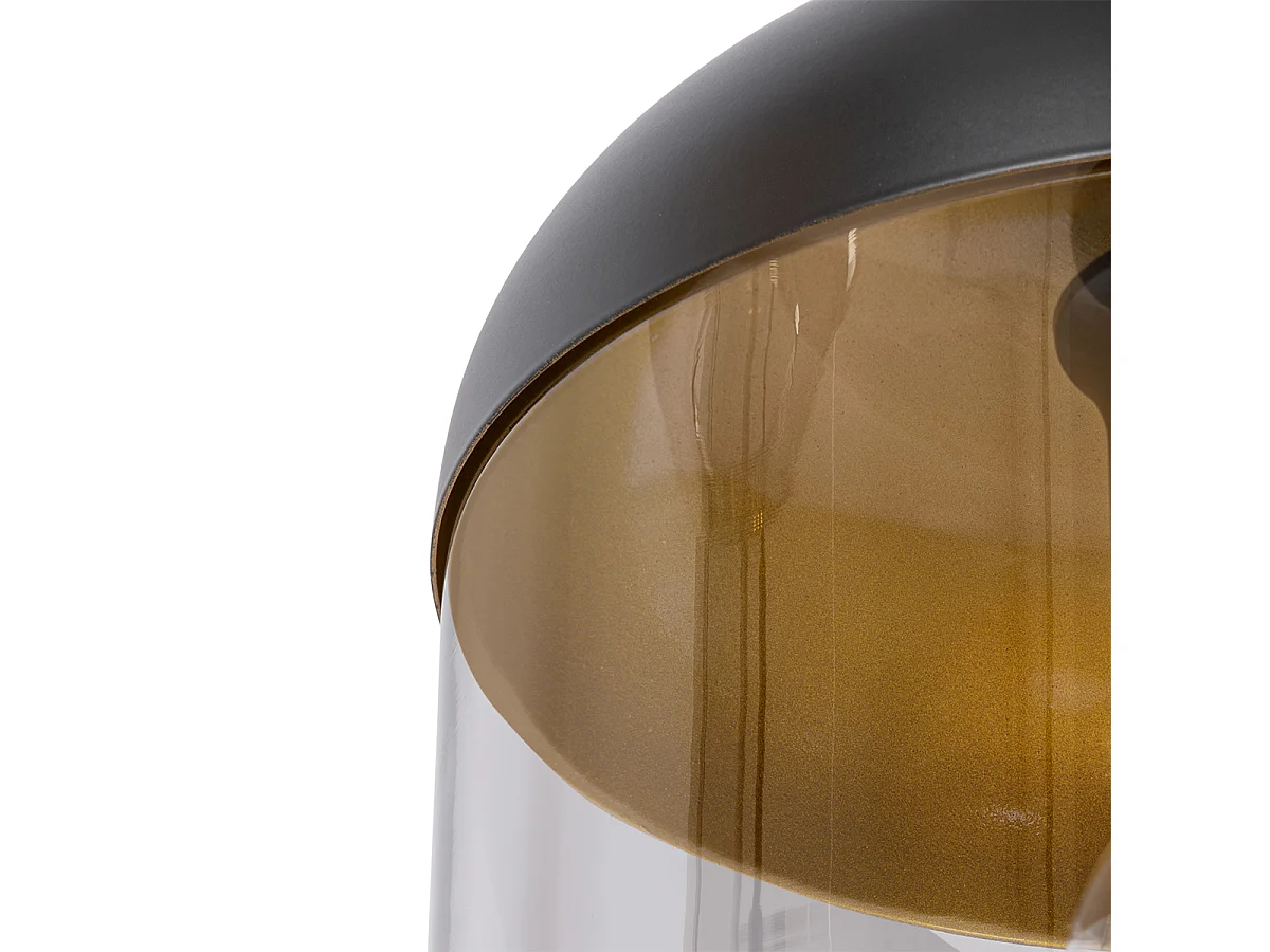 Suspension design noire avec or et verre fumé 3 lumières - Kyan