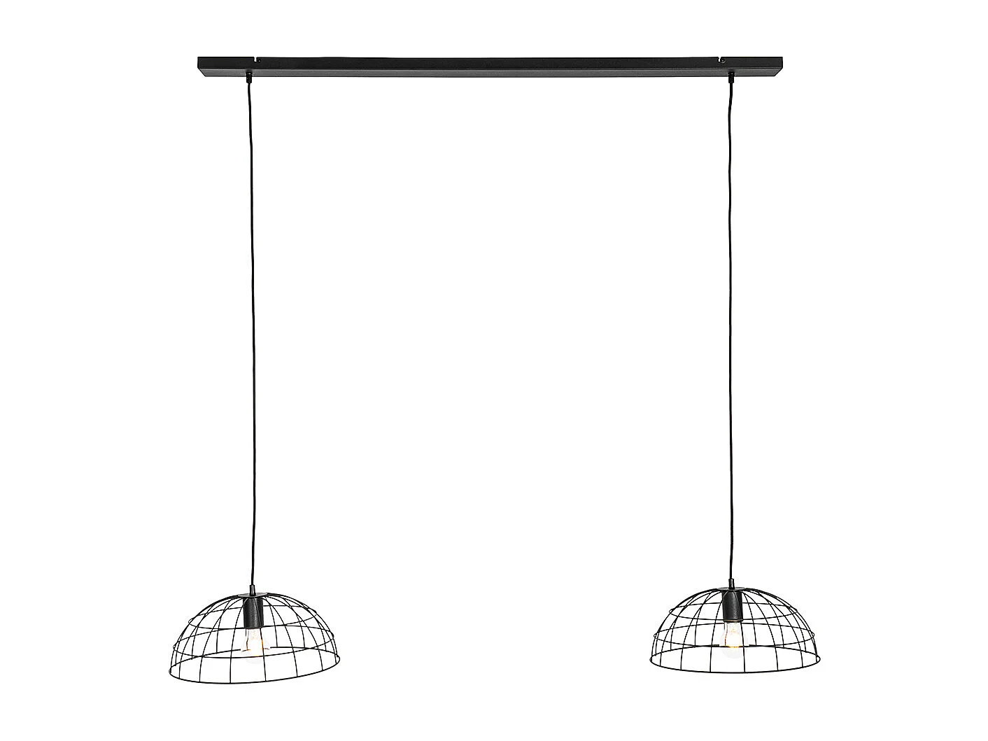 Suspension industrielle noire 2 lumières - Hanze