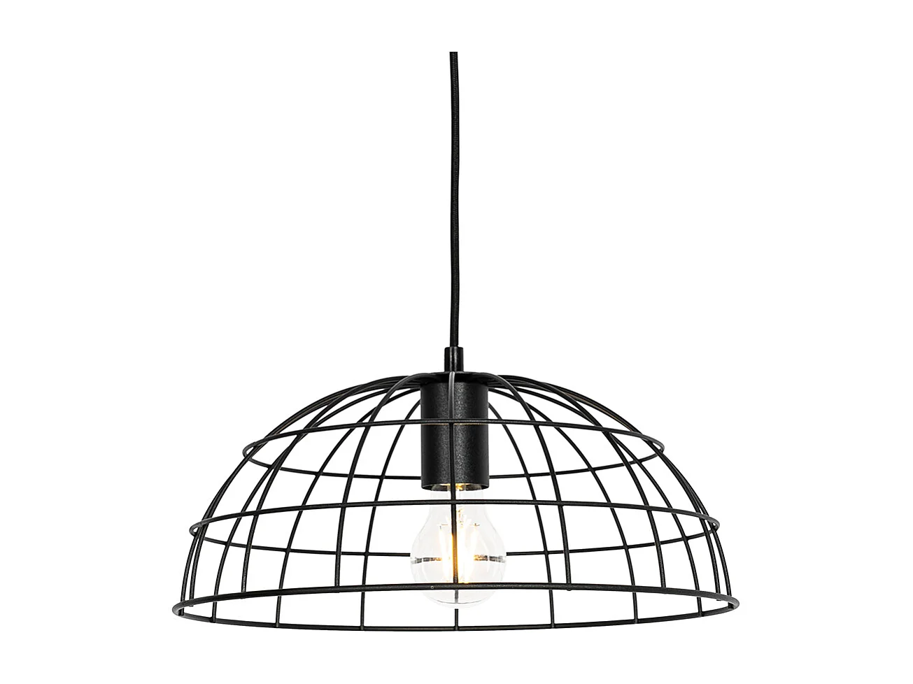 Suspension industrielle noire 2 lumières - Hanze