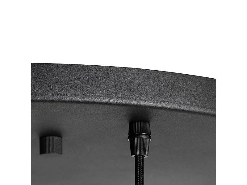 Suspension Art Déco noire avec verre doré 7 lumières - PALLON