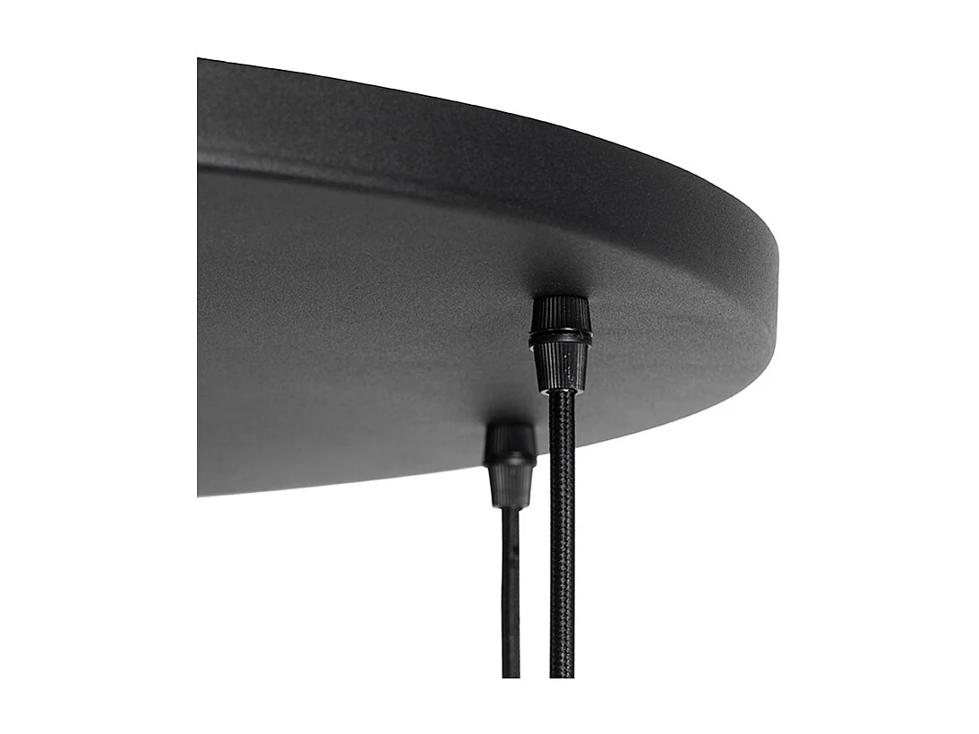 Suspension Art Déco noire avec verre doré 7 lumières - Pallon