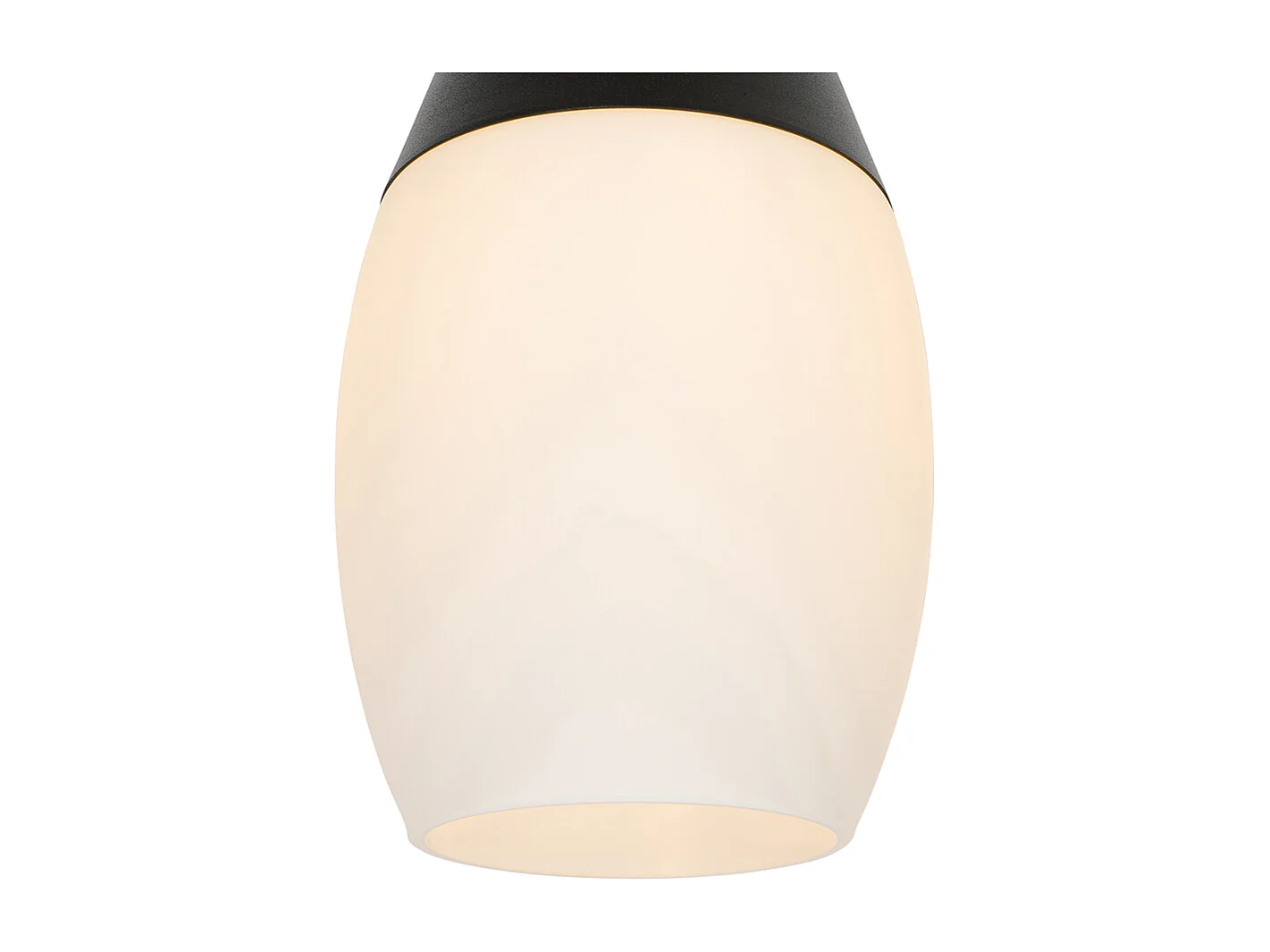 Suspension moderne noire avec verre opale - Drop