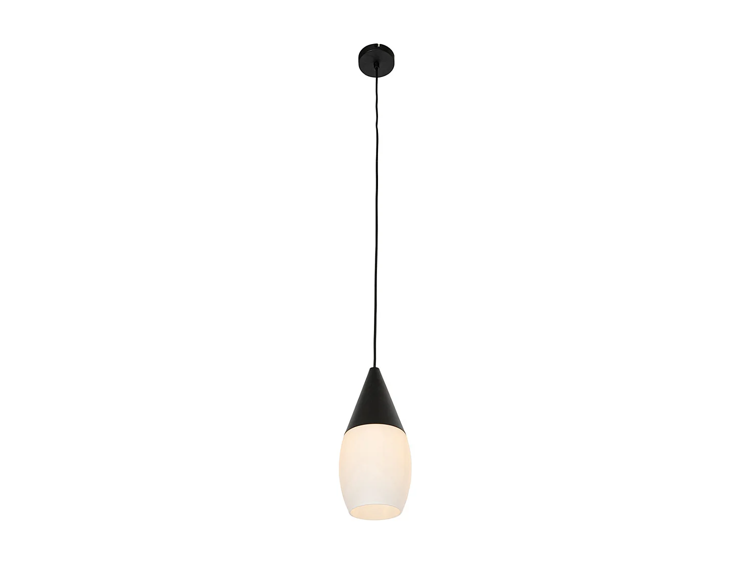 Suspension moderne noire avec verre opale - Drop