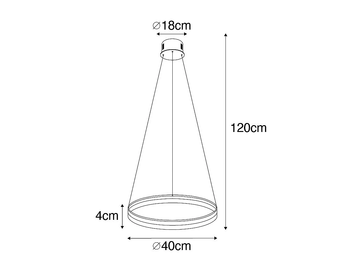 Suspension or 40 cm avec LED 3 marches dimmable - Anello