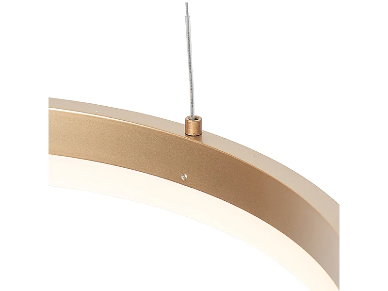 Suspension design dorée 40 cm avec LED intégrée à intensité variable 3 niveaux - Anello