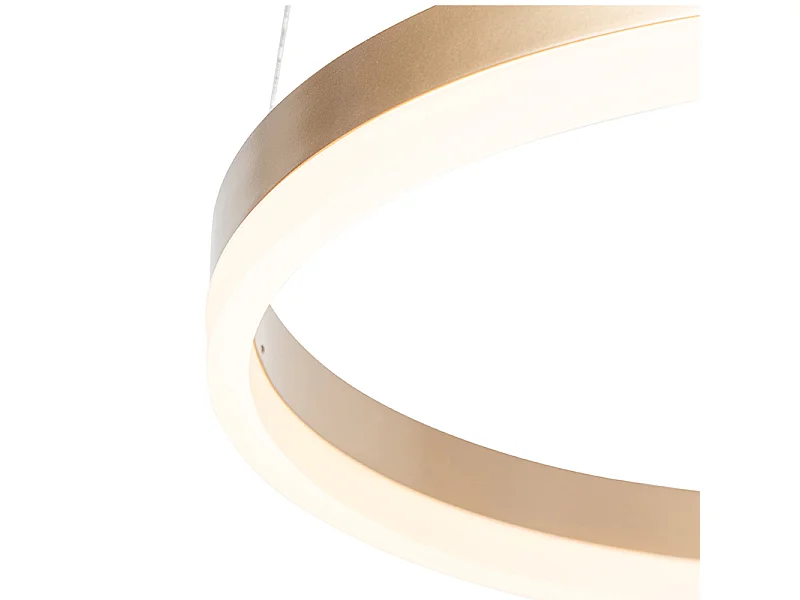 Suspension design dorée 40 cm avec LED intégrée à intensité variable 3 niveaux - Anello