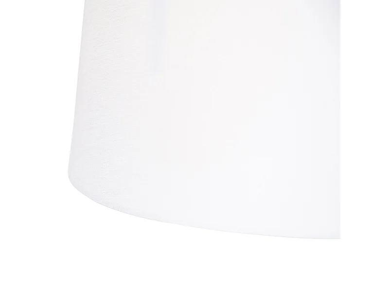 Suspension en acier avec abat-jour en lin blanc 35 cm 2 lumières - Blitz