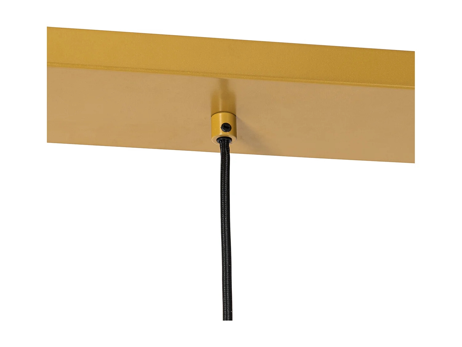 Suspension dorée avec verre ambre 30 cm oblongue 3 lumières - Kevin