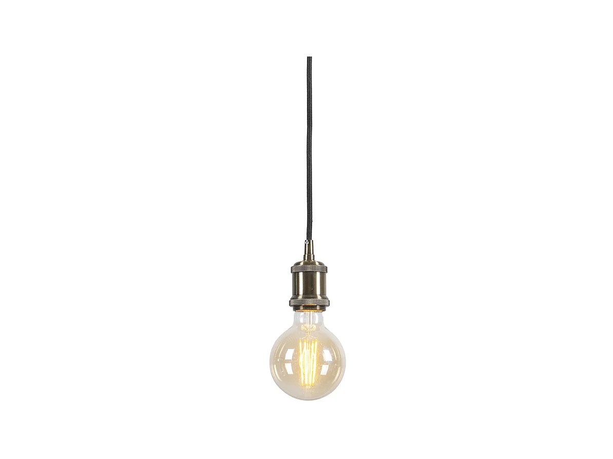 Lampe à suspension moderne en bronze avec câble noir - Cava Classic