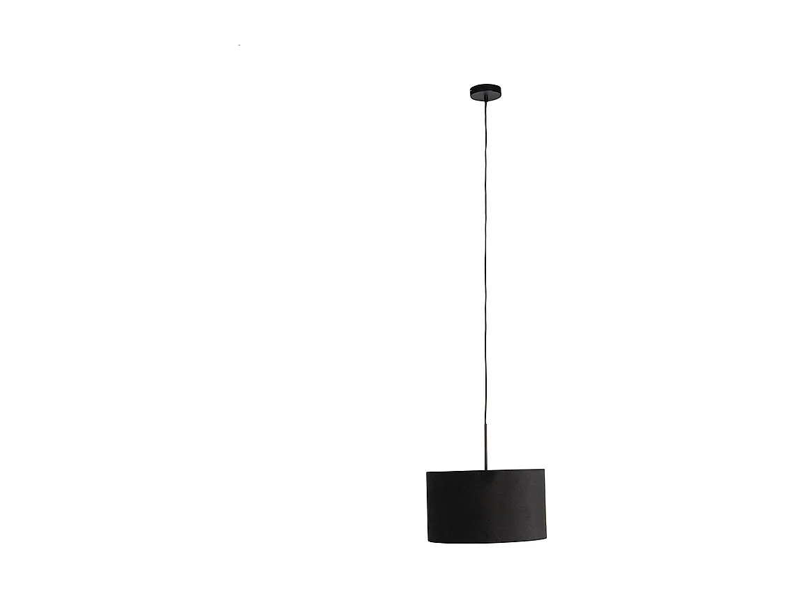 Suspension avec abat-jour en velours noir avec or 35 cm - Combi