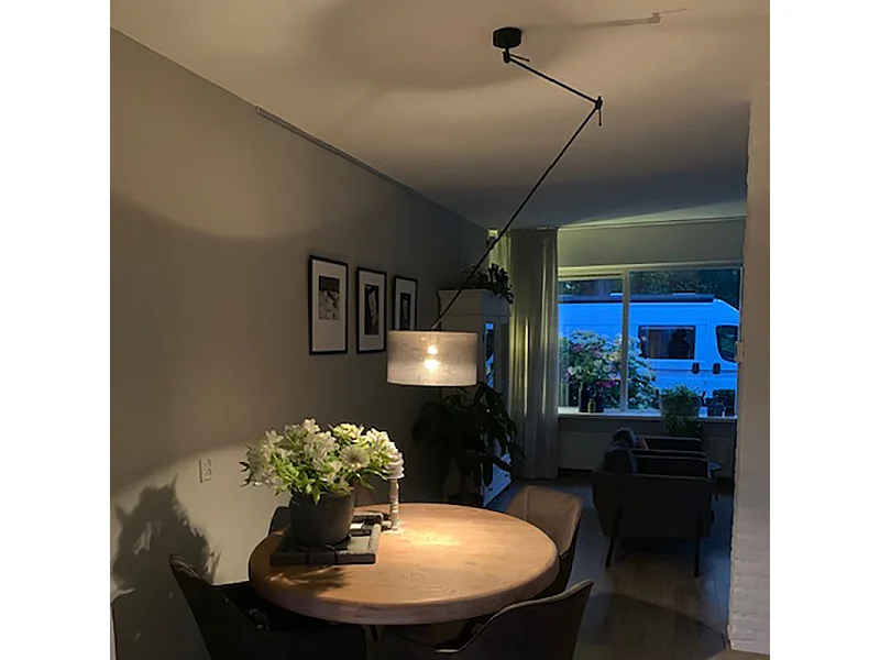 Lampe suspendue noir avec abat-jour 35 cm gris foncé réglable - Blitz I