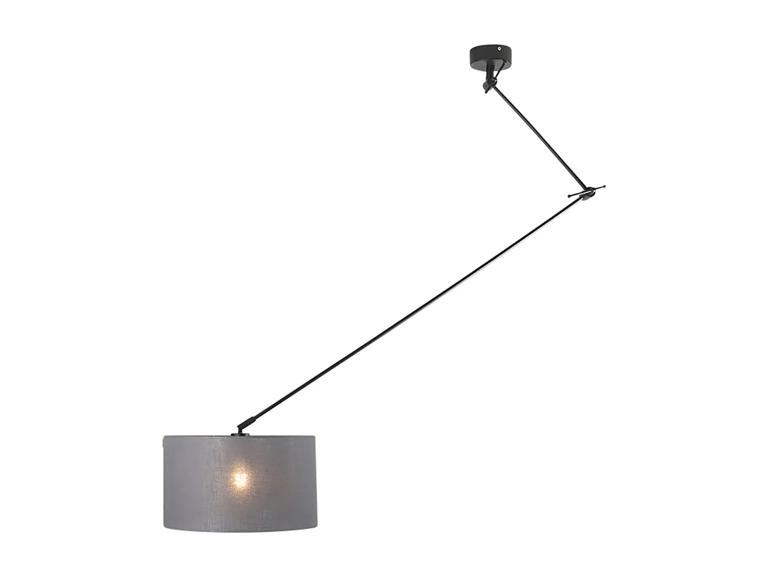 Lampe suspendue noir avec abat-jour 35 cm gris foncé réglable - Blitz I