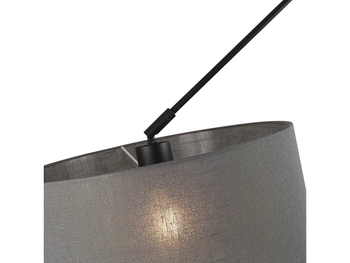 Lampe suspendue noir avec abat-jour 35 cm gris foncé réglable - Blitz I