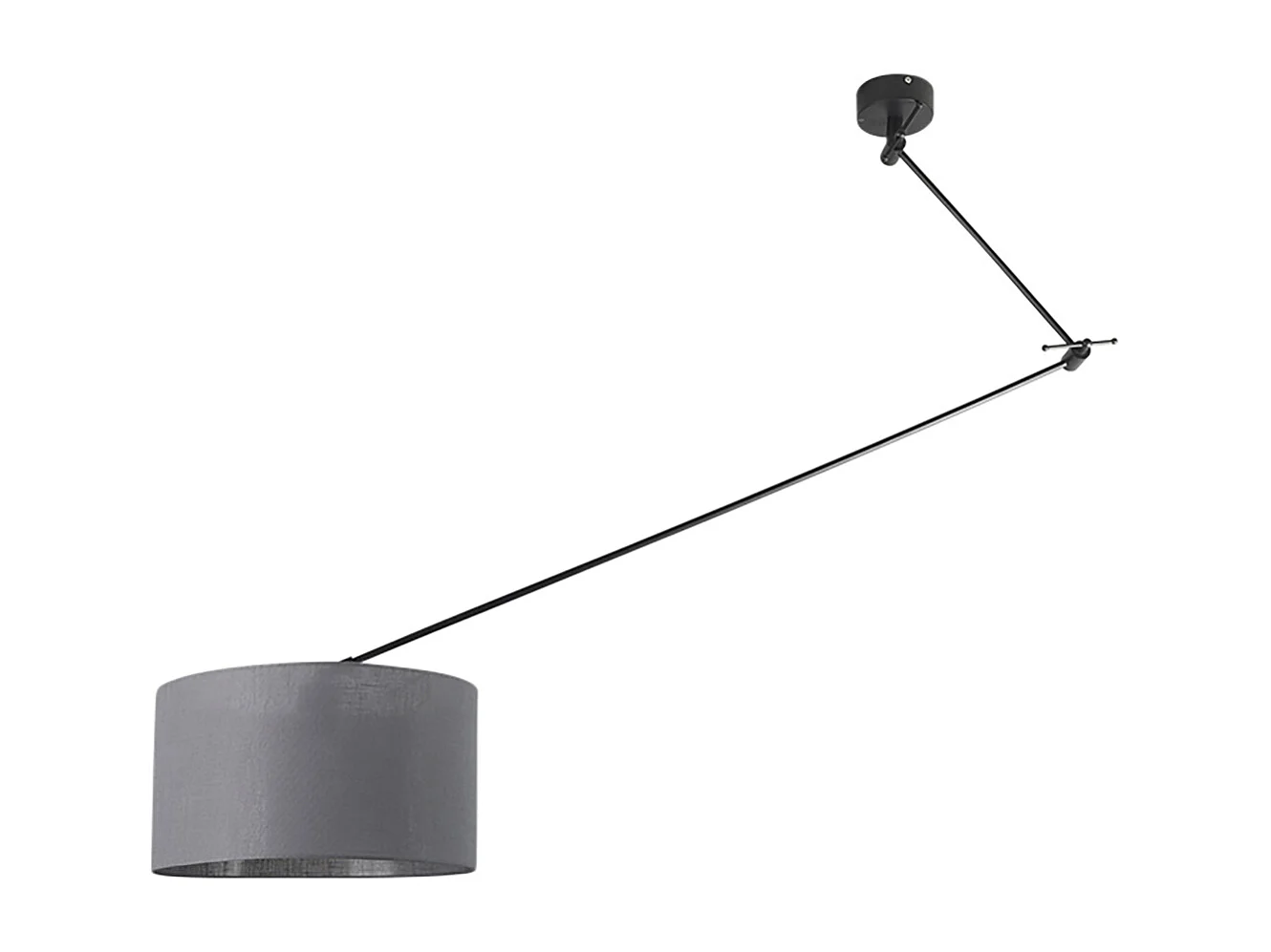 Lampe suspendue noir avec abat-jour 35 cm gris foncé réglable - Blitz I
