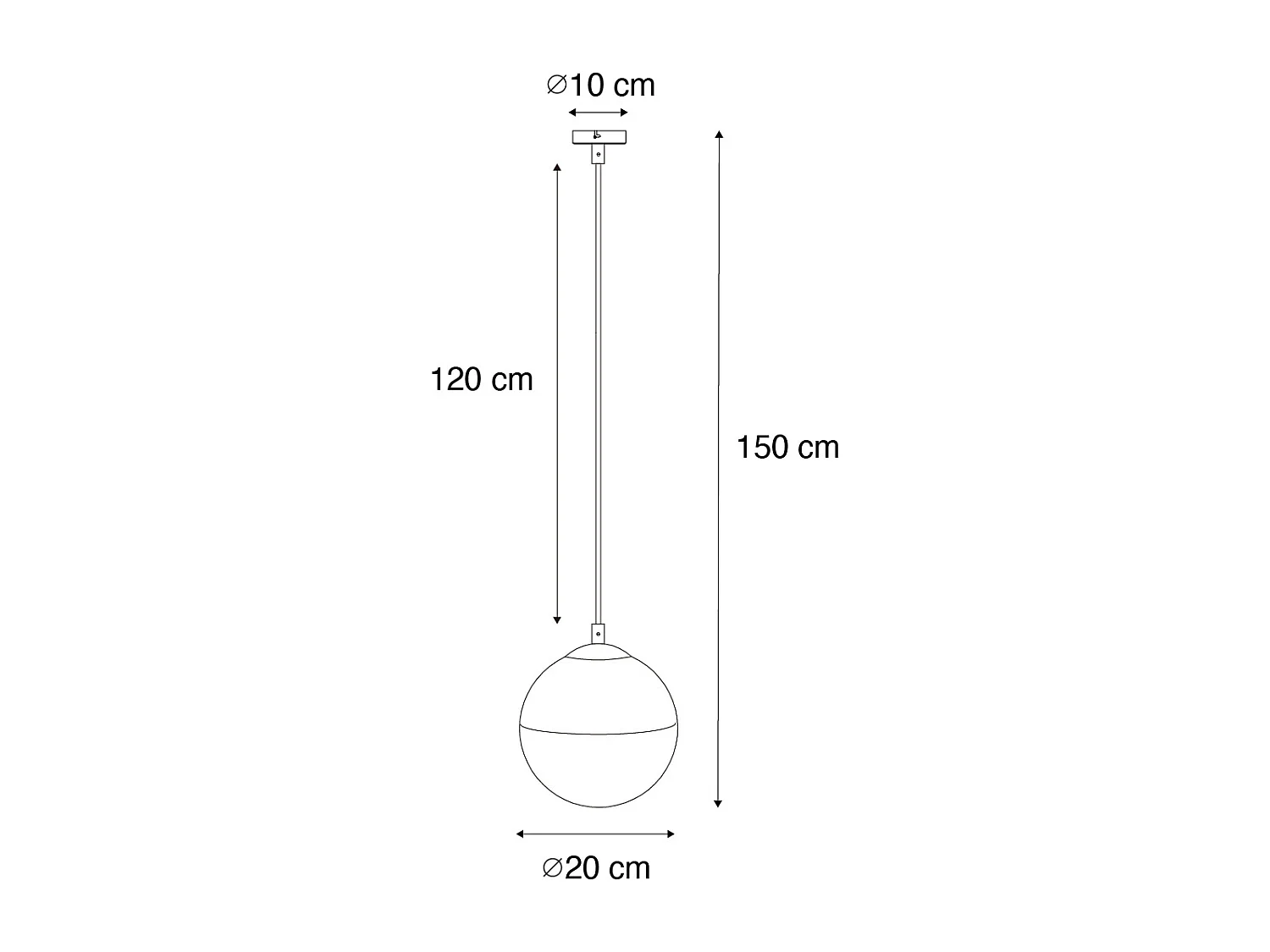 Lampe à suspension rétro noire avec verre clair 20 cm - Eclipse