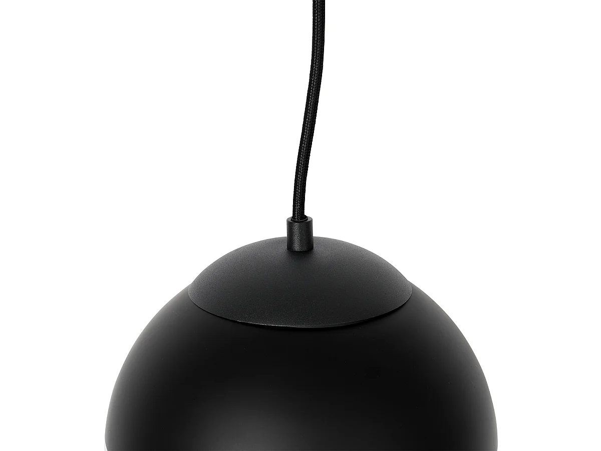 Suspension rétro noire avec verre transparent 20 cm - Eclipse