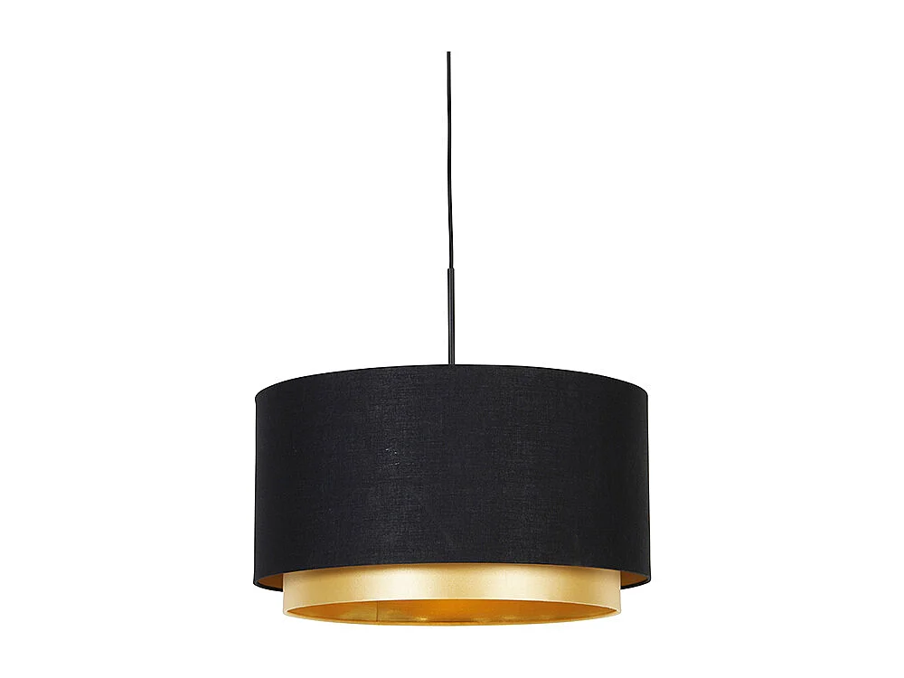 Suspension moderne noire avec or 47 cm double abat-jour - Combi
