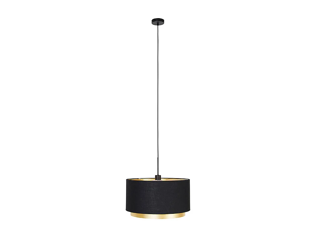 Suspension moderne noire avec or 47 cm double abat-jour - Combi