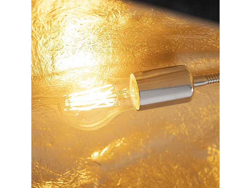 Lampe à suspension industrielle noire avec or 115 cm - Magna