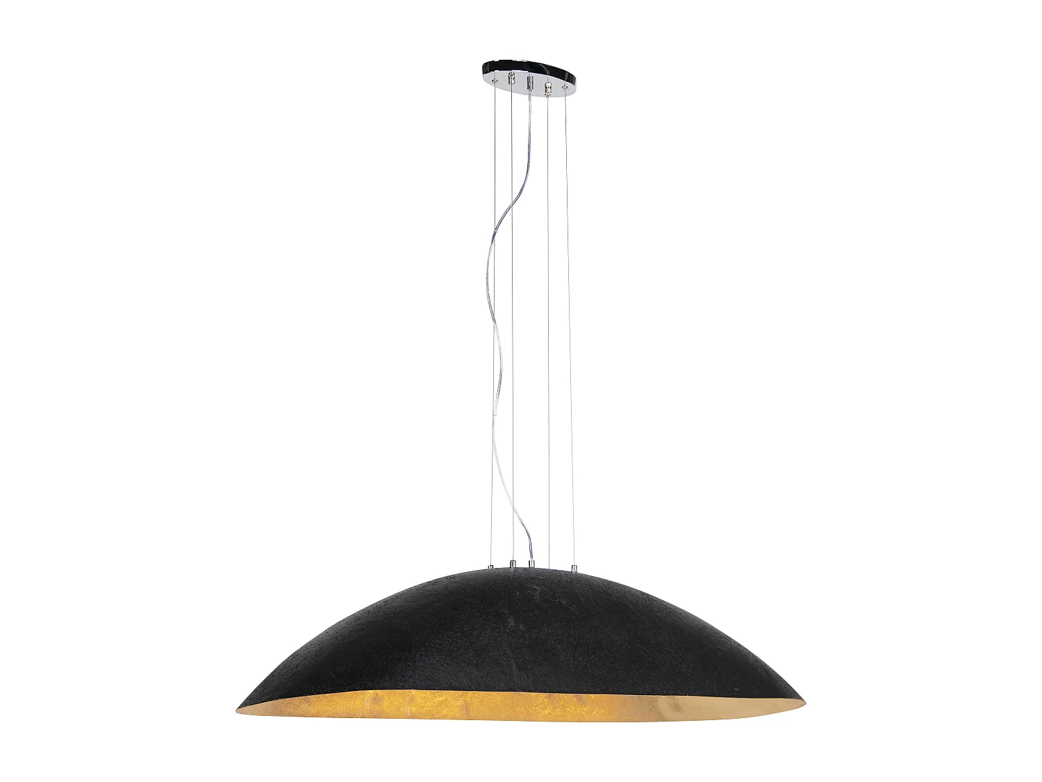 Suspension industrielle noire avec or 115 cm - Magna