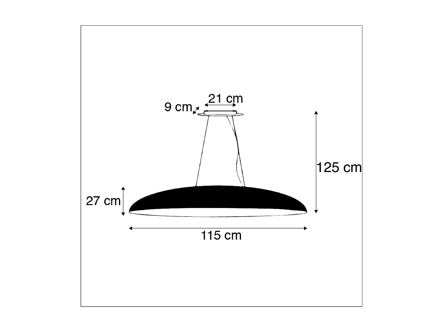 Suspension industrielle noire avec or 115 cm - Magna