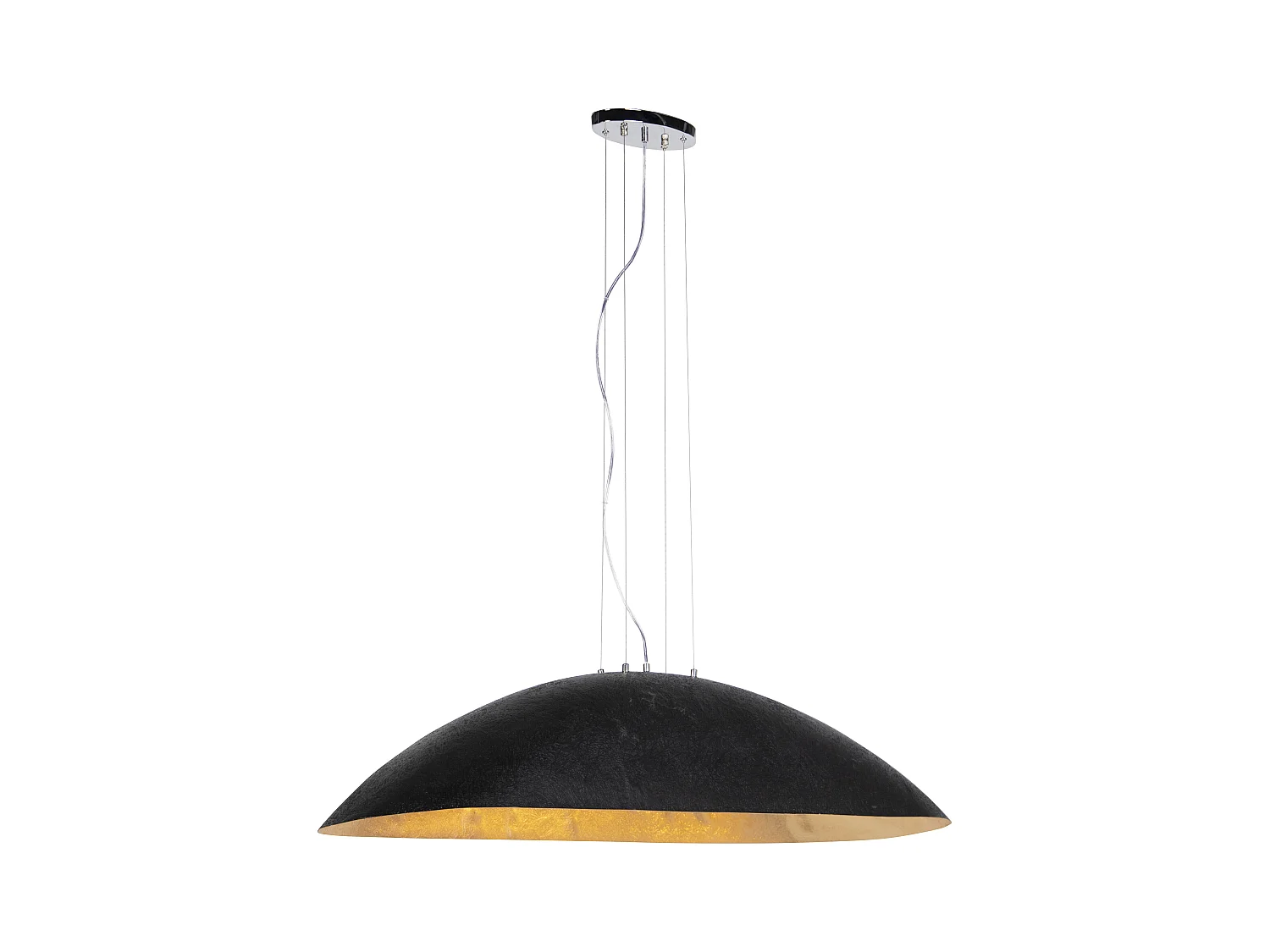 Lampe à suspension industrielle noire avec or 115 cm - Magna
