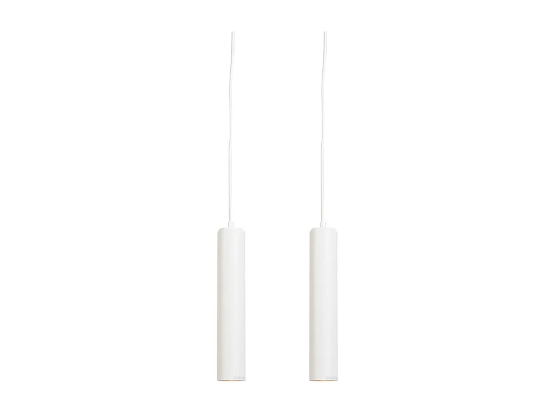 Lot de 2 lampes suspendues design blanc - Tuba small