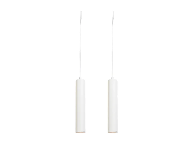 Lot de 2 lampes suspendues design blanc - Tuba small