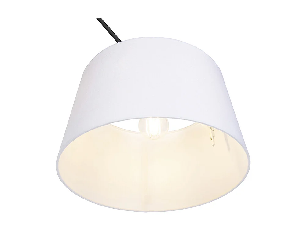 Suspension noire avec abat-jour en lin blanc 35 cm - Blitz