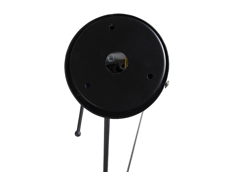 Suspension noire avec abat-jour en lin blanc 35 cm - Blitz