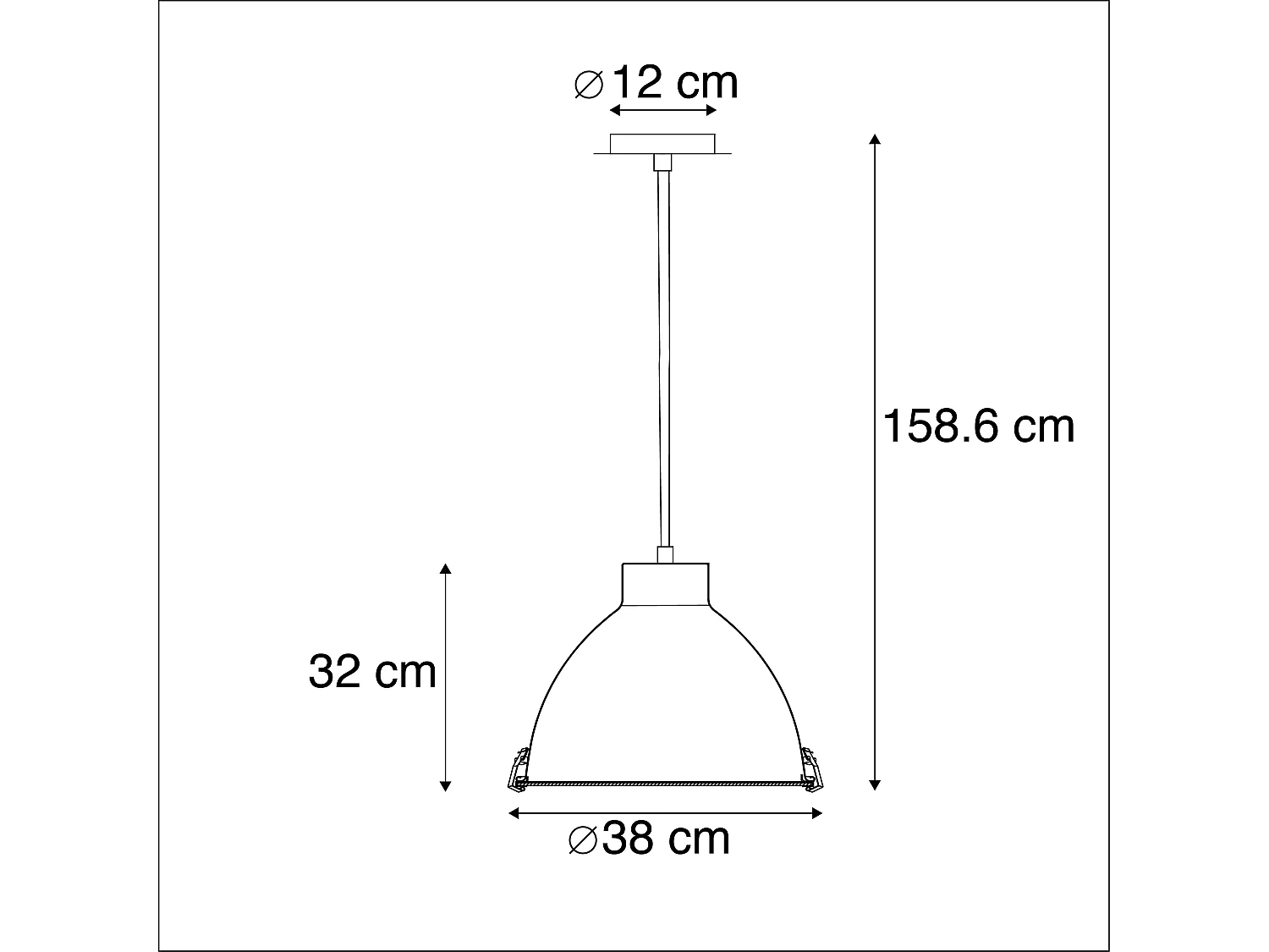 Suspension industrielle en aluminium 38 cm dimmable - Anteros