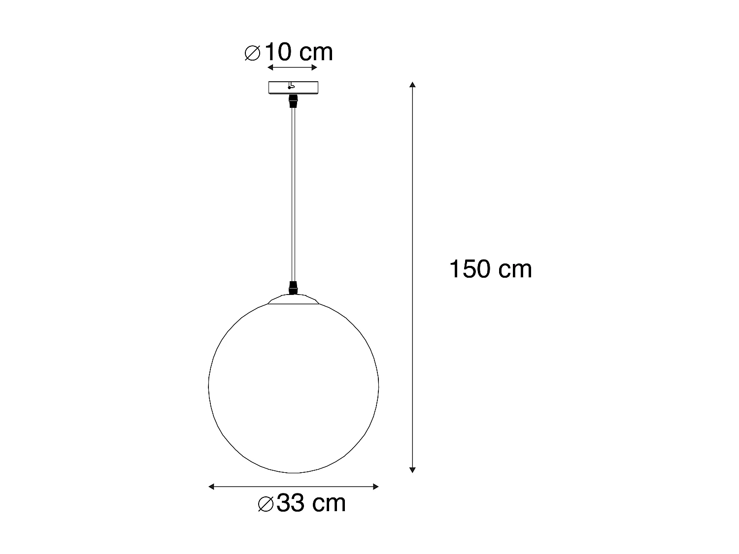 Suspension Art Déco noire avec verre doré 33 cm - Pallon