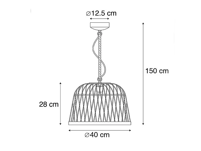 Suspension en rotin rustique - Calamus