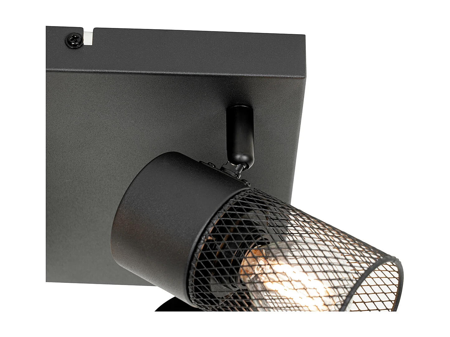 Spot de plafond industriel noir 4 lumières orientables - Jim