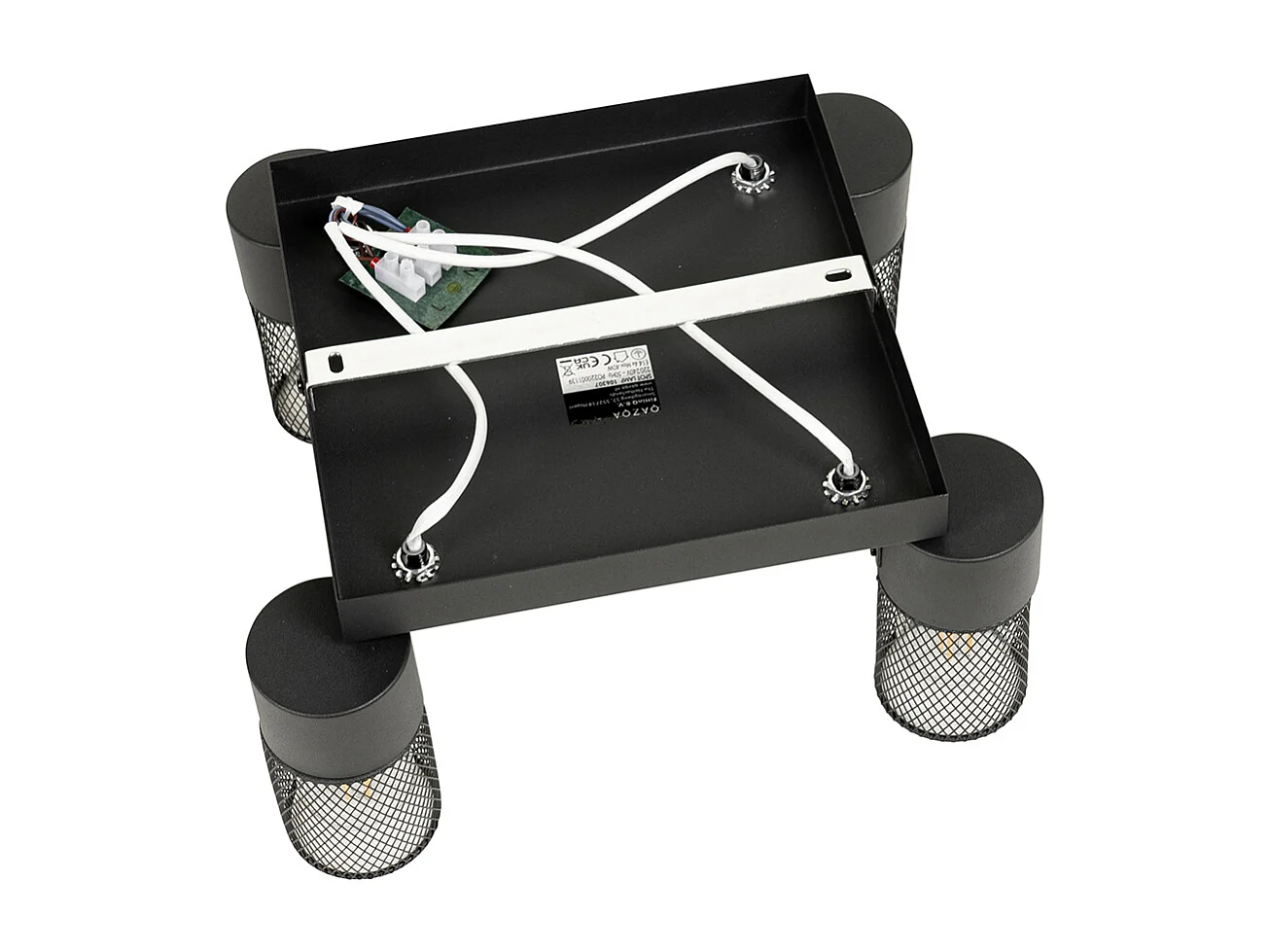 Spot de plafond industriel noir 4 lumières orientables - Jim