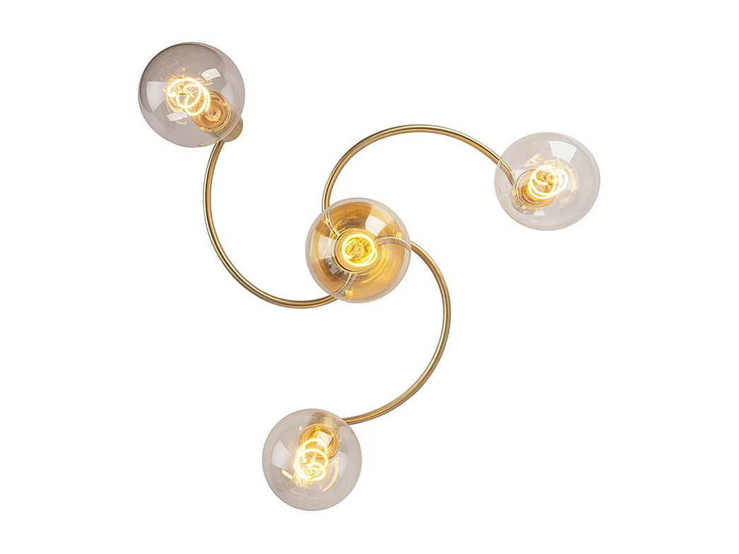 Plafonnier Art déco en laiton 4 lumières - Facil