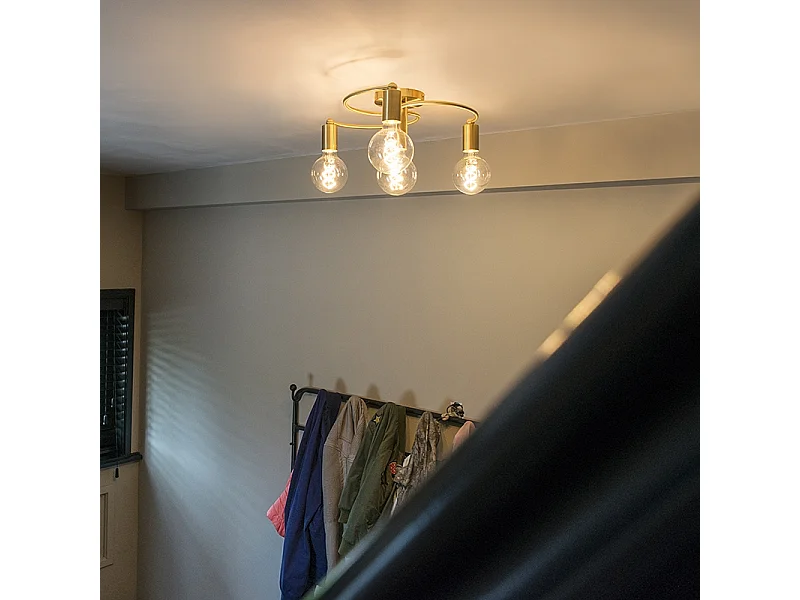 Plafonnier Art déco en laiton 4 lumières - Facil