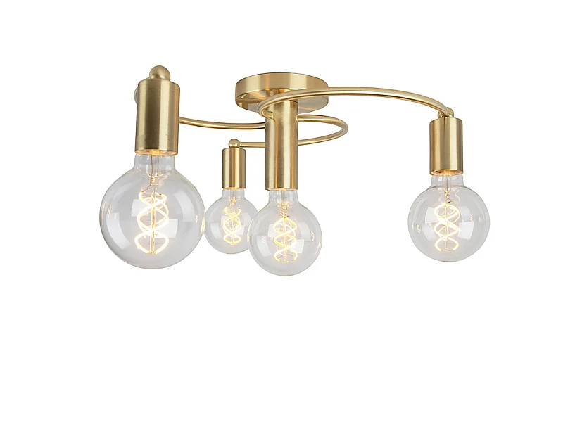 Plafonnier Art déco en laiton 4 lumières - Facil