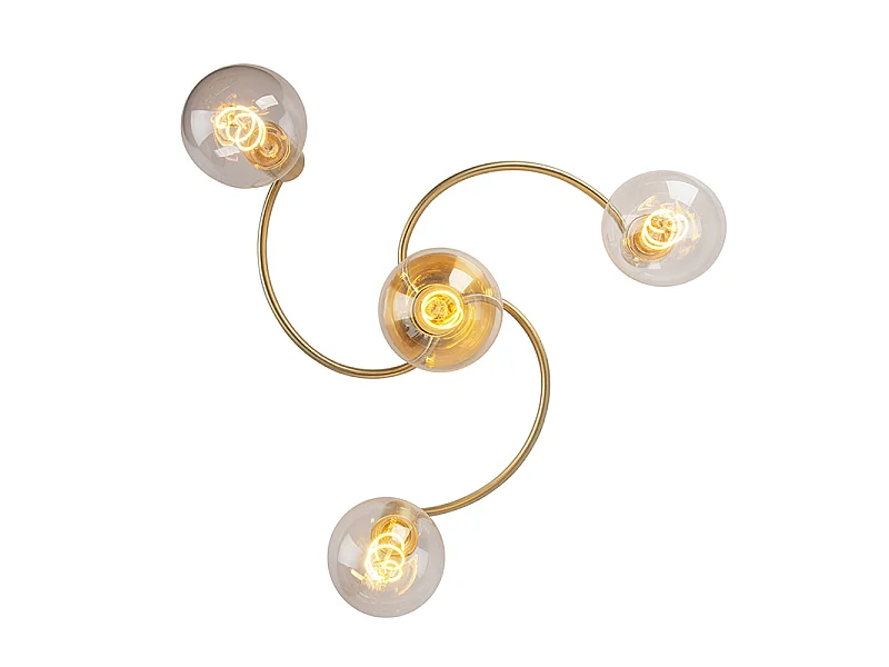 Plafonnier Art déco en laiton 4 lumières - Facil