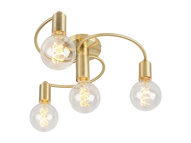 Plafonnier Art déco en laiton 4 lumières - Facil