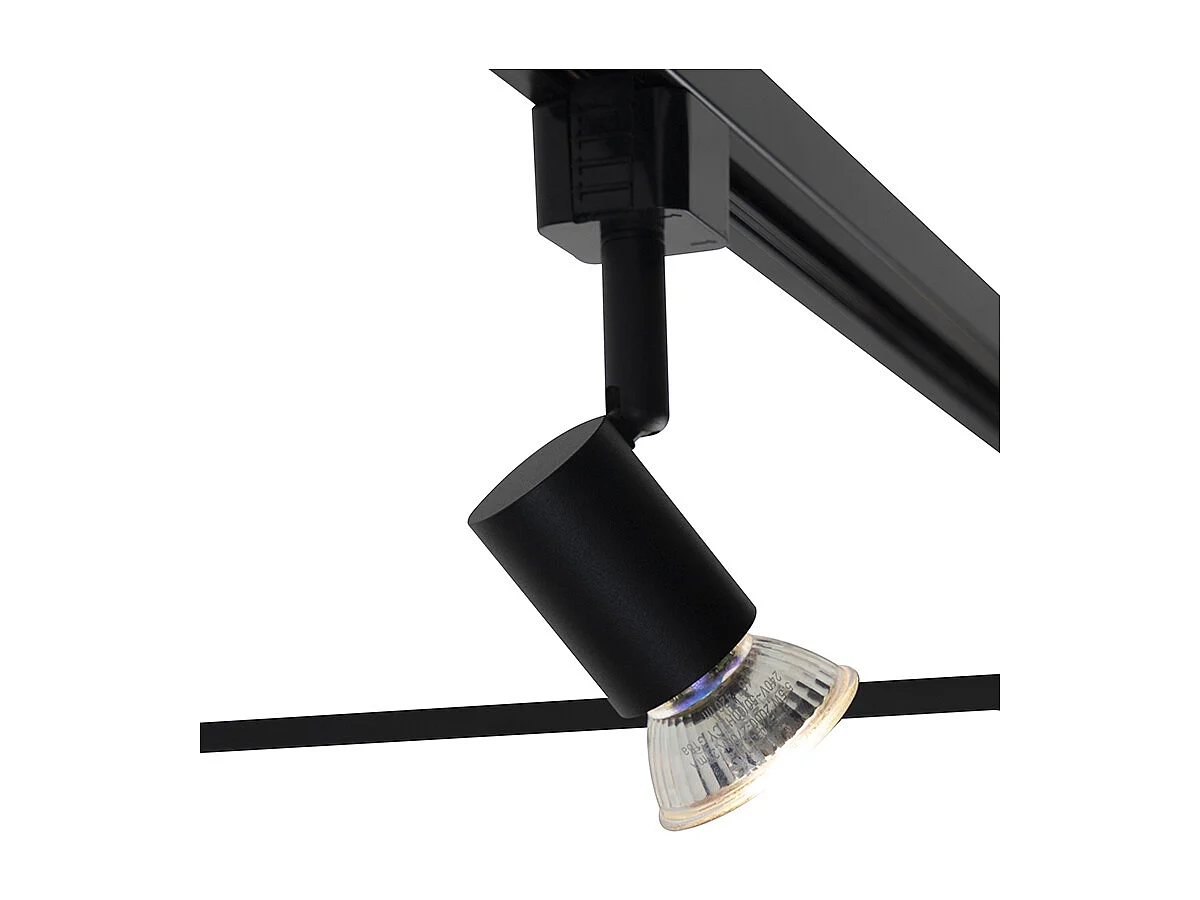 Système sur rail intelligent noir monophasé 5 lumières avec Wifi GU10 - Jeany