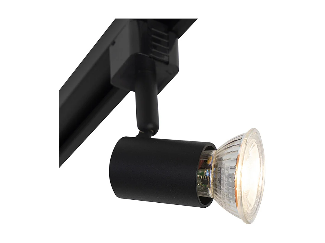 Système de rails d'éclairage intelligent noir 1 phase 5 lumières avec Wifi GU10 - Iconic Jeany
