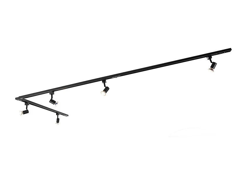 Système de rails d'éclairage intelligent noir 1 phase 5 lumières avec Wifi GU10 - Iconic Jeany