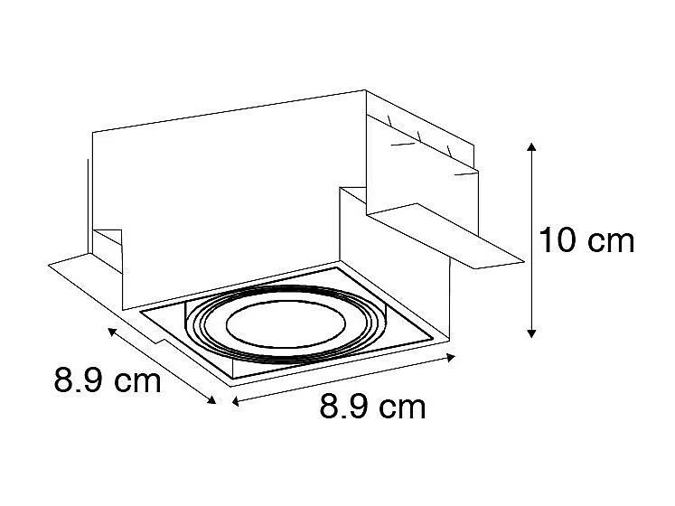 Lot de 12 spots encastrés noirs GU10 orientables sans bordure - Oneon