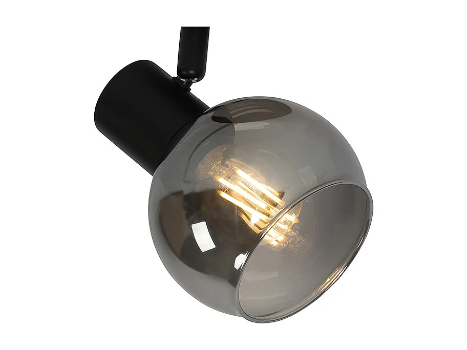 Spot Art Déco noir avec verre fumé - Vidro