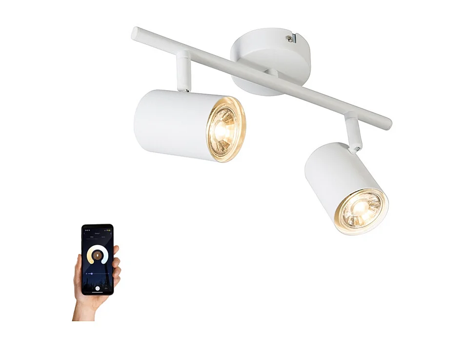 Spot moderne blanc avec source lumineuse WiFi GU10 réglable - Jeana 2